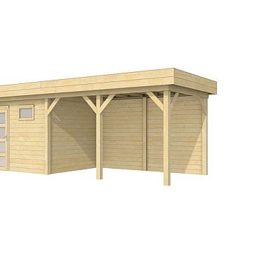Vuren Topvision Premium Bonte Kraai, 300x250 en luifel 400 cm, kleurloos geïmpregneerd.