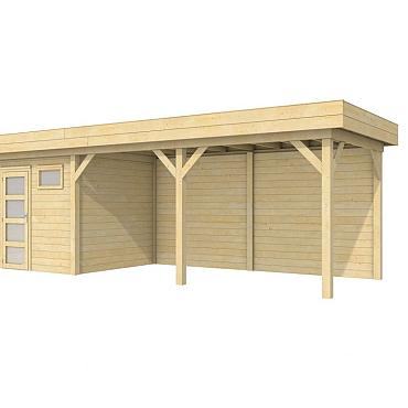 Vuren Topvision Premium Kuifmees, 250x250 en luifel 500 cm, kleurloos geïmpregneerd.