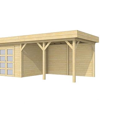 Vuren Topvision Bosuil, 300x300 en luifel 400 cm, kleurloos geïmpregneerd