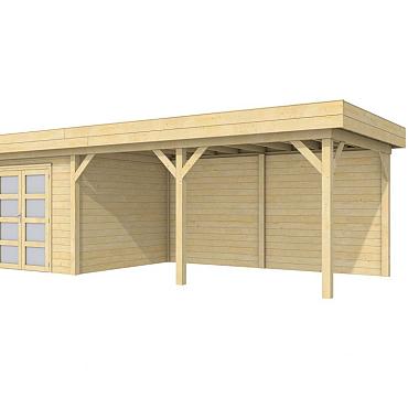 Vuren Topvision Premium Bosuil, 300x300 en luifel 500 cm, kleurloos geïmpregneerd.