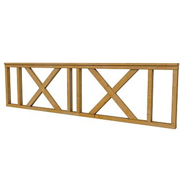 Hekwerk met kruis douglas type C, 278.5x73 cm, groen geïmpregneerd