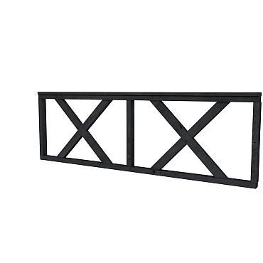 Hekwerk met kruis douglas type B, 228.5x73 cm, zwart geïmpregneerd