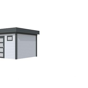 Vuren Topvision Premium Kievit, 400x300 cm, wanden lichtgrijs en basis antraciet.