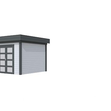 Vuren Topvision Bosuil, 300x300 cm, wanden lichtgrijs en basis antraciet