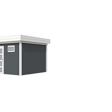 Vuren Topvision Tapuit, 300x300 cm, wanden antraciet en basis wit