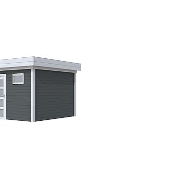 Vuren Topvision Tapuit, 300x300 cm, wanden antraciet en basis lichtgrijs
