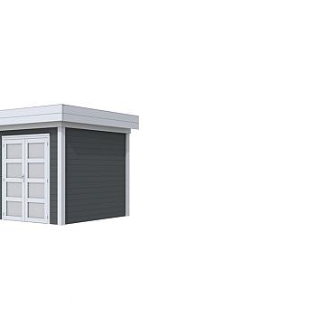 Vuren Topvision Premium Kolibri, 250x250 cm, wanden antraciet en basis lichtgrijs.