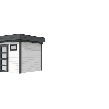 Vuren Topvision Premium Kuifmees, 250x250 cm, wanden wit en basis antraciet.