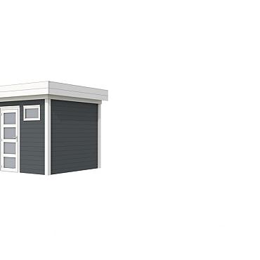 Vuren Topvision Premium Kuifmees, 250x250 cm, wanden antraciet en basis wit.