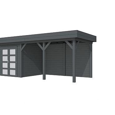 Vuren Topvision Premium Kolibri, 250x250 en luifel 400 cm, antraciet gespoten.