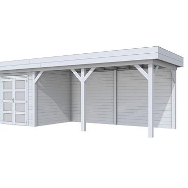 Vuren Topvision Premium Kolibri, 250x250 en luifel 500 cm, lichtgrijs gespoten.