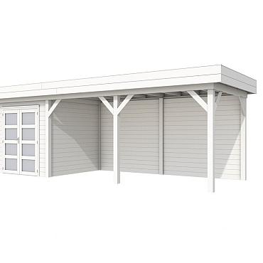 Vuren Topvision Premium Kolibri, 250x250 en luifel 500 cm, wit gespoten.
