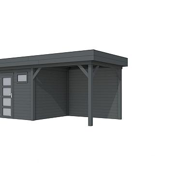 Vuren Topvision Premium Kuifmees, 250x250 en luifel 300 cm, antraciet gespoten.