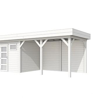 Vuren Topvision Premium Kuifmees, 250x250 en luifel 400 cm, wit gespoten.