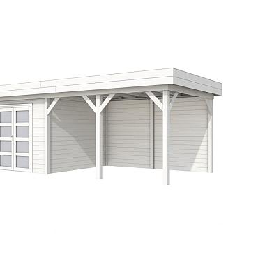 Vuren Topvision Bosuil, 300x300 en luifel 400 cm, wit gespoten
