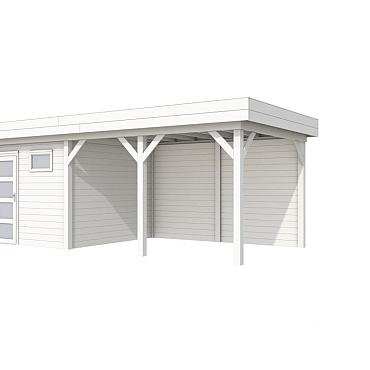Vuren Topvision Premium Kievit, 400x300 cm en luifel 400 cm, wit gespoten.