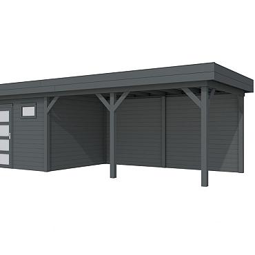 Vuren Topvision Premium Kievit, 400x300 en luifel 500 cm, antraciet gespoten.