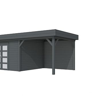 Vuren Topvision Parelhoen, 400x300 en luifel 300 cm, antraciet gespoten