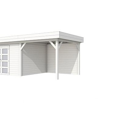 Vuren Topvision Parelhoen, 400x300 en luifel 300 cm, wit gespoten