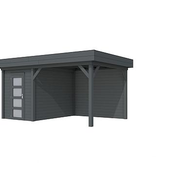 Vuren Topvision Kiekendief, 200x300 en luifel 300 cm, antraciet gespoten