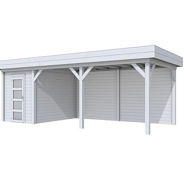 Vuren Topvision Premium Kiekendief, 200x300 en luifel 500 cm, lichtgrijs gespoten.
