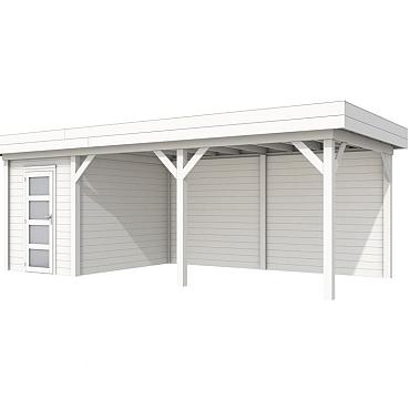 Vuren Topvision Premium Kiekendief, 200x300 en luifel 500 cm, wit gespoten.