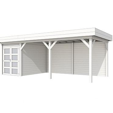 Vuren Topvision Premium Zwaluw, 200x300 en luifel 500 cm, wit gespoten.