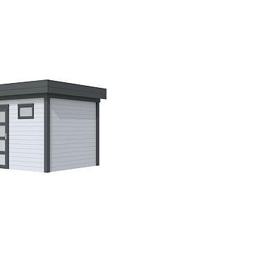 Vuren Topvision Premium Bonte Kraai, 300x250 cm, wanden lichtgrijs en basis antraciet.