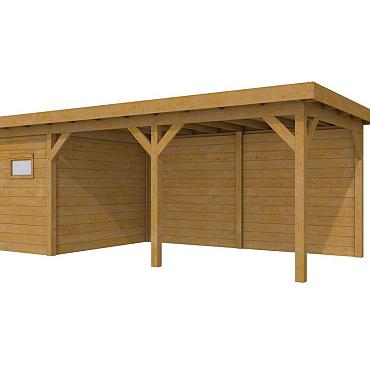 Douglas Topvision Premium Raaf, 298x298 en luifel 500 cm, groen geïmpregneerd.