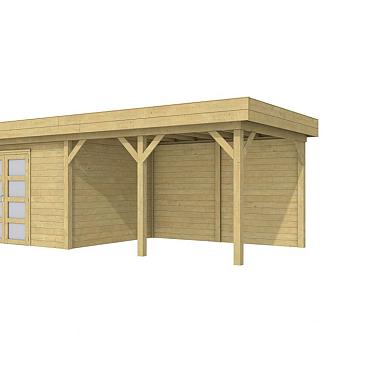 Vuren Topvision Parelhoen, 400x300 en luifel 400 cm, groen geïmpregneerd