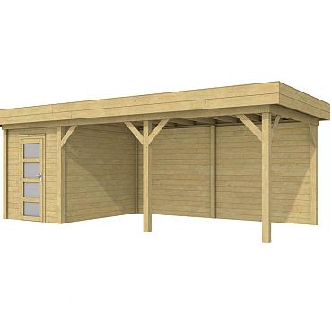 Vuren Topvision Premium Kiekendief, 200x300 en luifel 500 cm, groen geïmpregneerd.