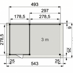Vuren Topvision Premium Zwaluw, 200x300 en luifel 300 cm, antraciet gespoten.