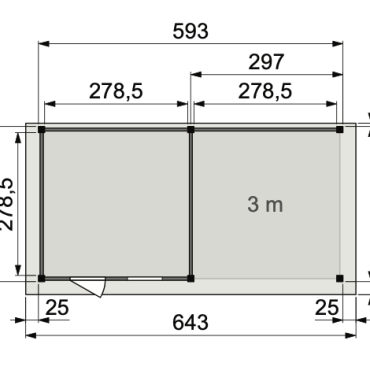 Douglas Topvision Roek, 298x298 en luifel 300 cm, kleurloos geïmpregneerd
