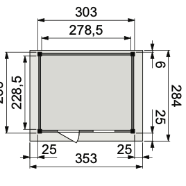 Vuren Topvision Premium Bonte Kraai, 300x250 cm, kleurloos geïmpregneerd.