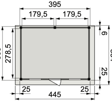Vuren Topvision Premium Kievit, 400x300 cm, wanden lichtgrijs en basis antraciet.