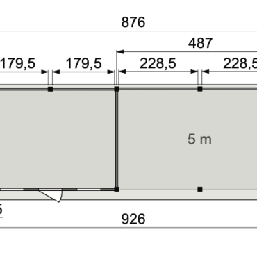 Vuren Topvision Premium Kievit, 400x300 en luifel 500 cm, antraciet gespoten.