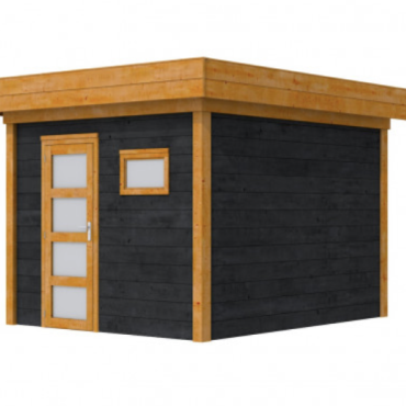 Douglas Topvision Raaf, 298x298 cm, wanden zwart geïmpregneerd en basis transparant gespoten