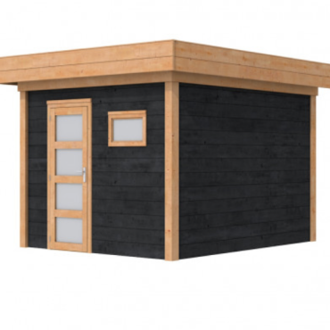 Douglas Topvision Raaf, 298x298 cm, wanden zwart geïmpregneerd en basis onbehandeld