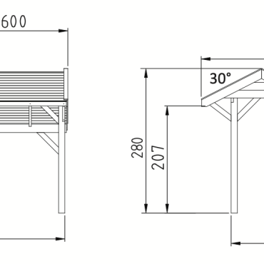 Douglasvision kapschuur Comfort 500x250 cm, kleurloos geïmpregneerd