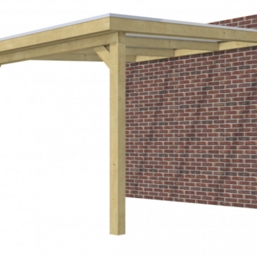 Veranda Excellent 300 vuren, 312x400 cm, dakplaten opaal, groen geïmpregneerd.