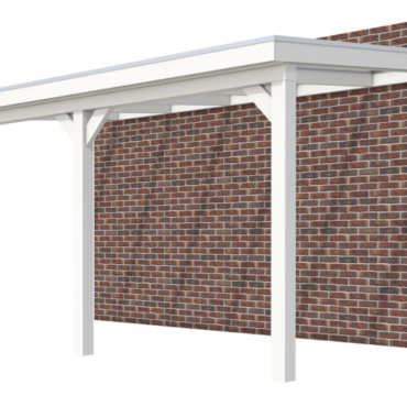 Veranda Excellent 500 vuren, 512x310 cm, dakplaten helder, wit gespoten.