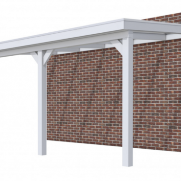 Veranda Excellent 500 vuren, 512x310 cm, dakplaten opaal, lichtgrijs gespoten.