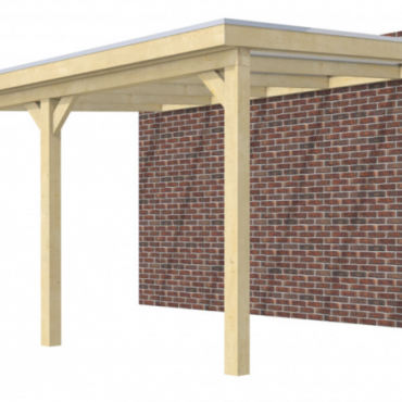 Veranda Excellent 500 vuren, 512x360 cm, dakplaten helder, onbehandeld.