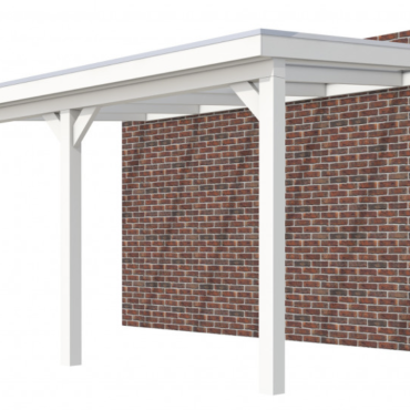 Veranda Excellent 500 vuren, 512x360 cm, dakplaten opaal, wit gespoten.