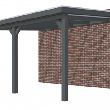 Veranda Excellent 500 vuren, 512x410 cm, dakplaten helder, antraciet gespoten.