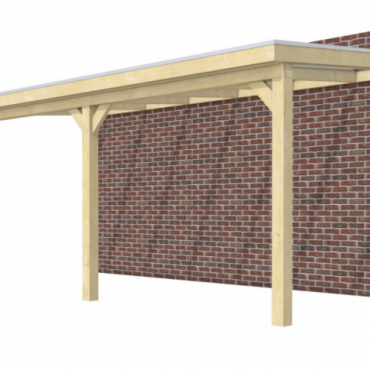 Veranda Excellent 600 vuren, 612x310 cm, dakplaten opaal, onbehandeld.