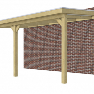 Veranda Excellent 600 vuren, 612x360 cm, dakplaten opaal, groen geïmpregneerd.