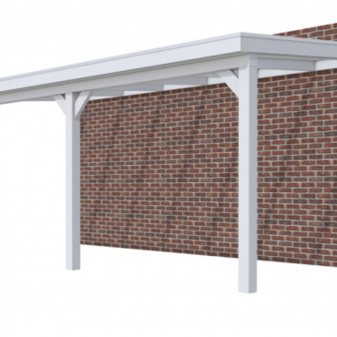 Veranda Excellent 600 vuren, 612x310 cm, dakplaten opaal, lichtgrijs gespoten.
