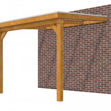 Veranda Excellent 300 douglas, 312x310 cm, dakplaten helder, transparant gespoten.