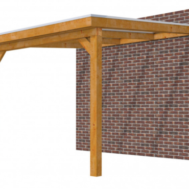 Veranda Excellent 300 douglas, 312x360 cm, dakplaten helder, transparant gespoten.